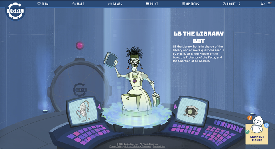Uno screenshot dell'homepage del sito Global Robotics Lab